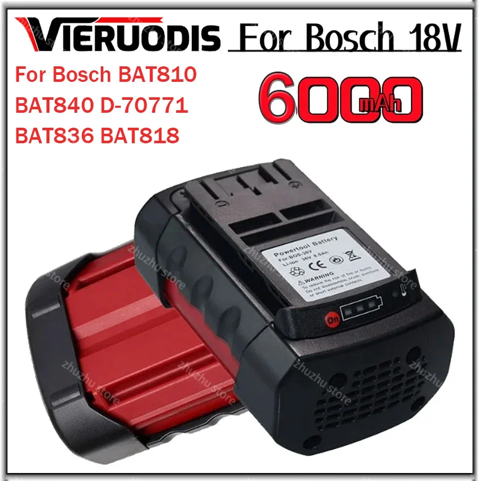 

36V Battery for Bosch BAT810 BAT840 6.0AH Rechargeable Lithium-Ion Replacement Tools Batteries D-70771 BAT836 BAT818 2607336003