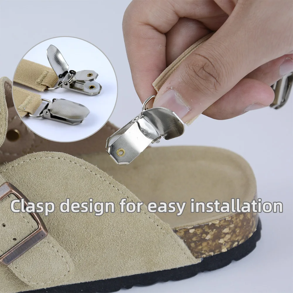 Nieuwe 2 Stuks Elastische Anti-Losse Schoenen Hak Bandjes Riemen Verstelbare Lengte Antislip Bonds Met Clip Sluiting stropdas Verbreden Schoenveters