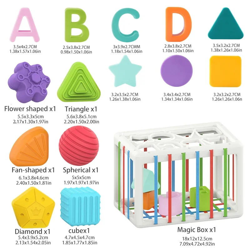 كتل فرز لعبة اليد ممارسة اللعب تعلم الأطفال التعليمية هدية مكعبة مستطيلة هدية عيد ميلاد شكل ملون