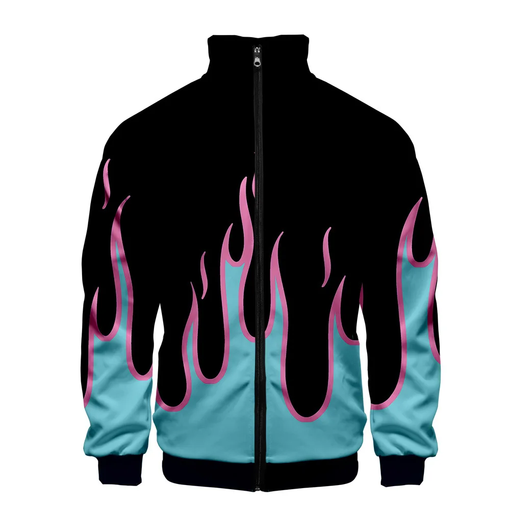 Coat 3D Print Cartoon Red and Yellow Flame Hoodie Men Women Long Sleeve Cosplay Costume Men Jacket Sweatshirts