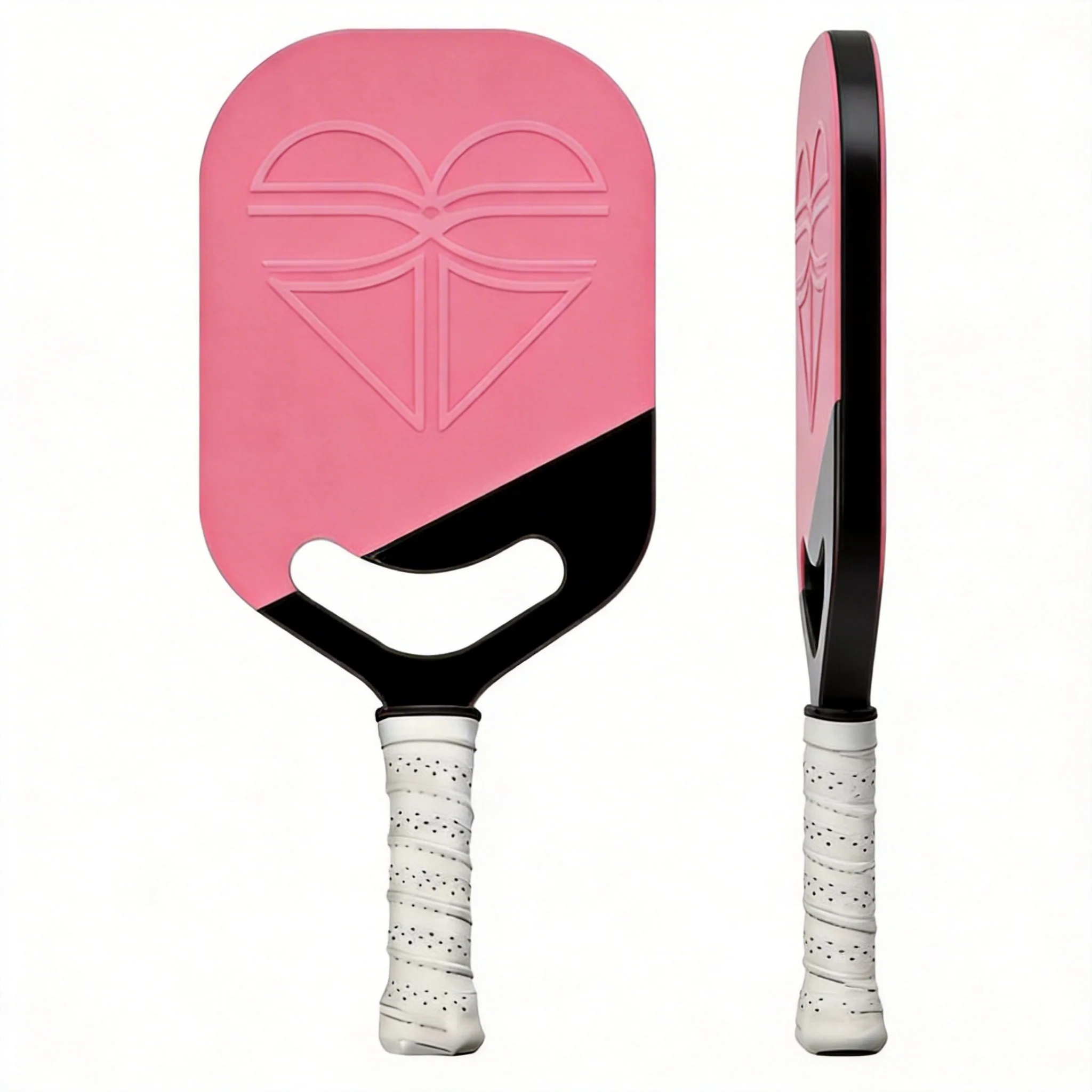 INOLP Carbon Fiber Pickleball Paddle Set 2 Paddles Open Throat Aerodynamic Professional Racket with Cover for Women Training