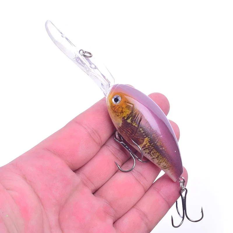 1 Cái 11.5Cm 18.5G Mồi Dụ Cá Lưỡi Dài Minnow Nổi Bass Âm Thanh Wobblers Nhân Tạo Mồi Crankbaits Cá WD-507