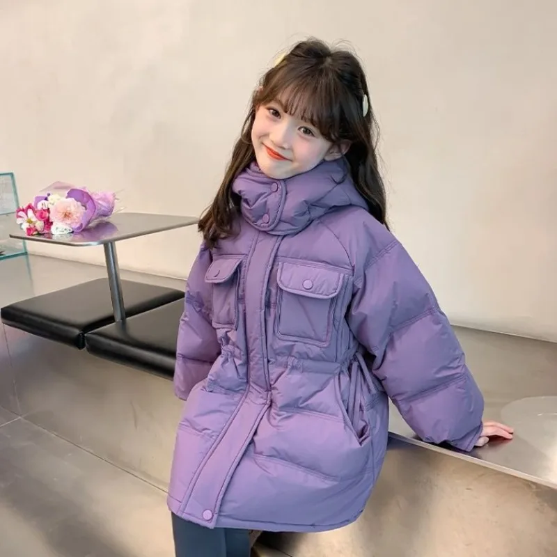 

2025 New Girls' Winter Puffer Coat Warm Red Holiday Jacket for Kids (Medium-Large) Heavyweight & Trendy Down Jacket