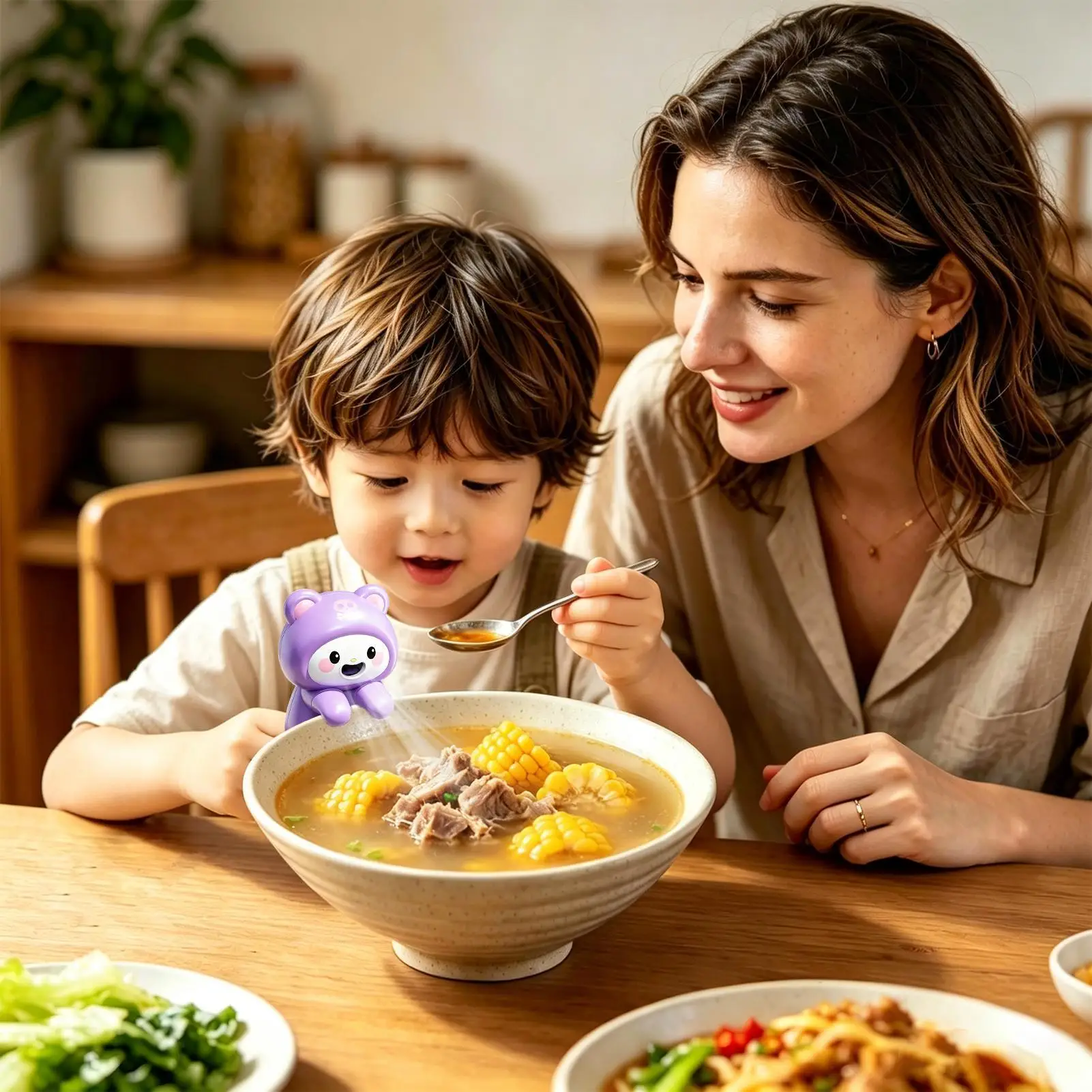 Beverage Cooler Fan Quiet Animal Shape USB Rechargeable Personal Soup Cooler Fan For Soups Stews Coffees Teas Baked Goods