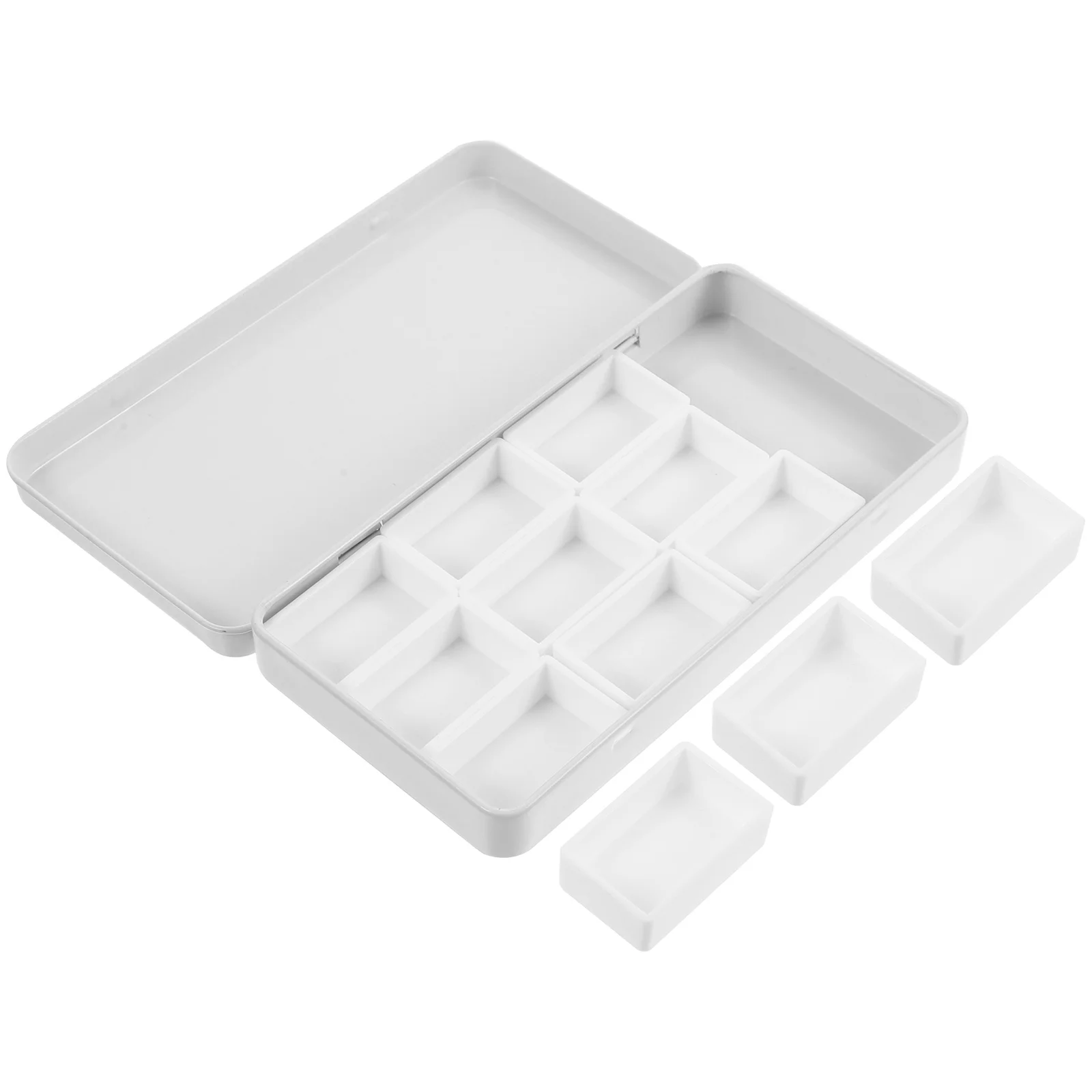 

Paint White Watercolor Palette Pigment Storage Case Portable Container Empty Tin Dispenser Palettes DIY Travel