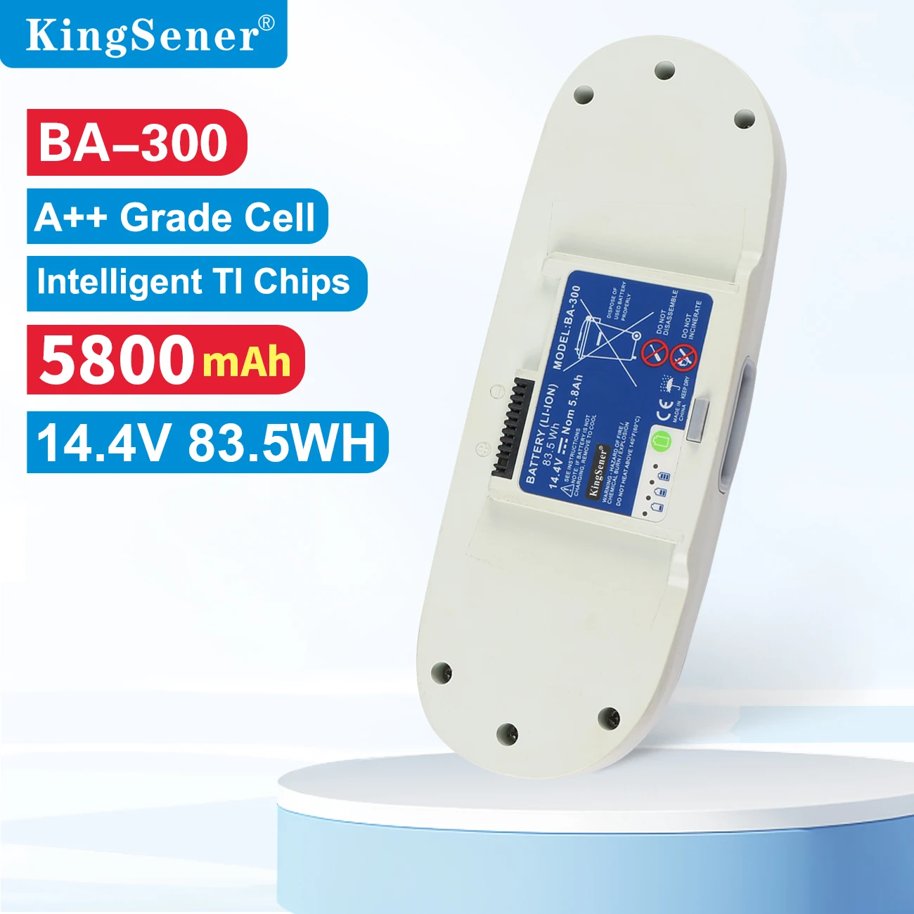 

Литий-ионный аккумулятор BA-300 14,4 В, 83,5 Втч для Inogen One G3 1400-1020 1400-1030 1400-1000 1400-1010-8 для кислородного аппарата 5,8 Ач