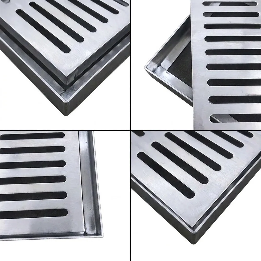 Stainless Steel Floor Drain Cover with Detachable Strainer and Fast Drainage Performance for Multiple Drain Locations