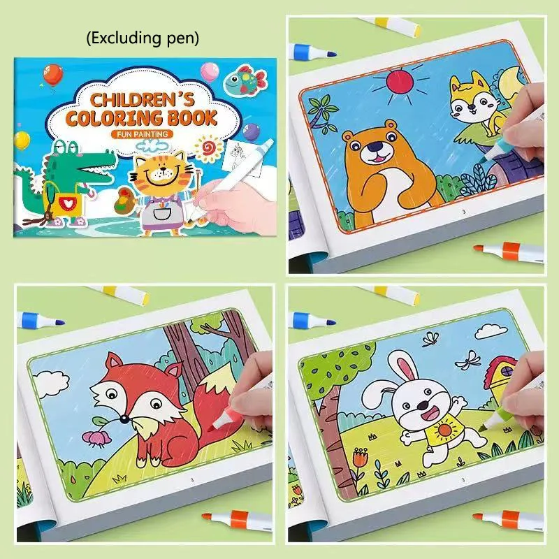 Libros para colorear para niños y niñas, libro de dibujo de animales para bebés, juguetes de educación temprana escolar, cuaderno de juguete de dibujo, cuadernos, almohadillas