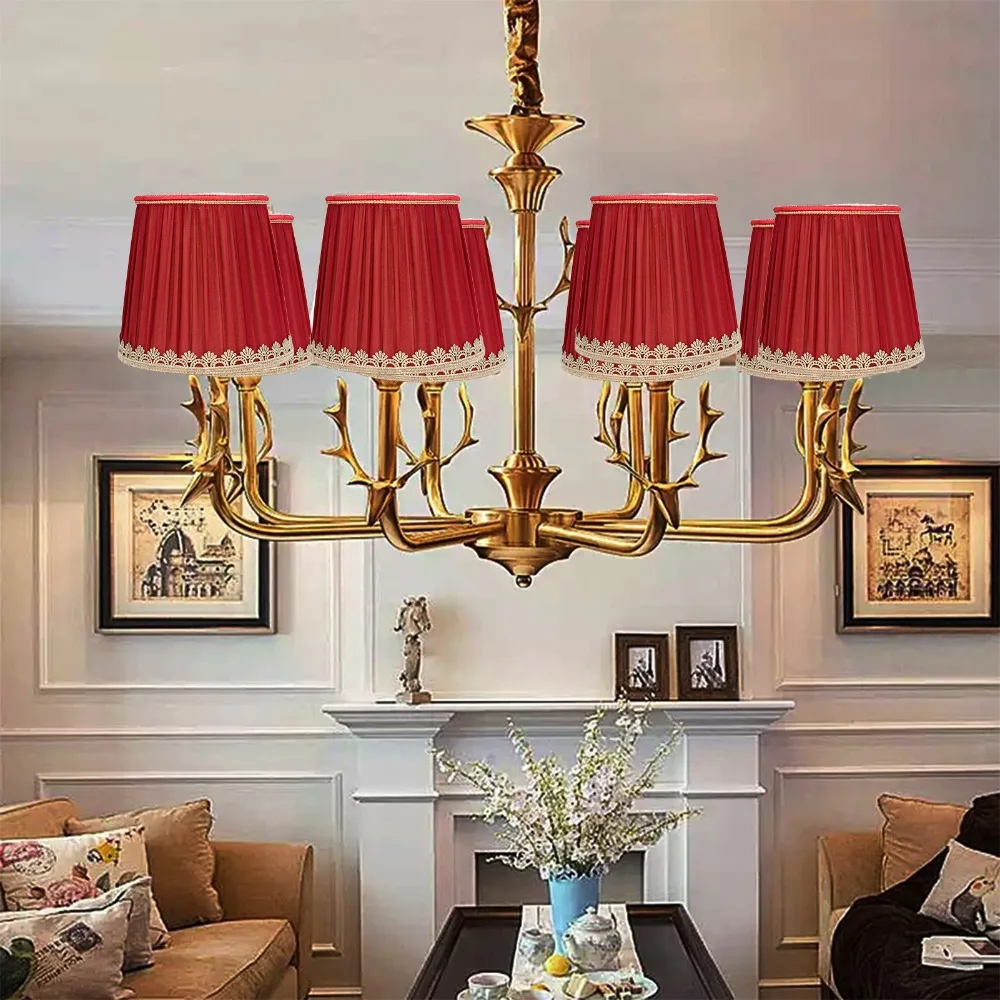 

6PCS Modern Fabric Lampshade Clip On Design 5.5 inch Height Lamp Cover Small Lamp Shades Floor Lamp