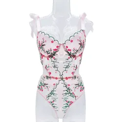 Women Underwear Sexy Body Lingere Romantic Lingeries Sexy Bras Flower Pretty Women's Bras 2 Peice Set Woman Perspective Lace Bra