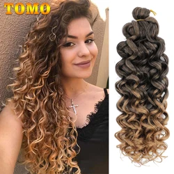 TOMO-Havaí sintético Crochet cabelo extensões, Natural Noir, Ocean Wave tranças