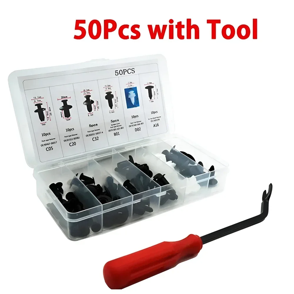 50/100 stücke Auto Fastener Clip Kit Fender Niet Clips Auto Körper Push Retainer Pin Niet Stoßstange Tür Trim Panel retainer Auto Clips