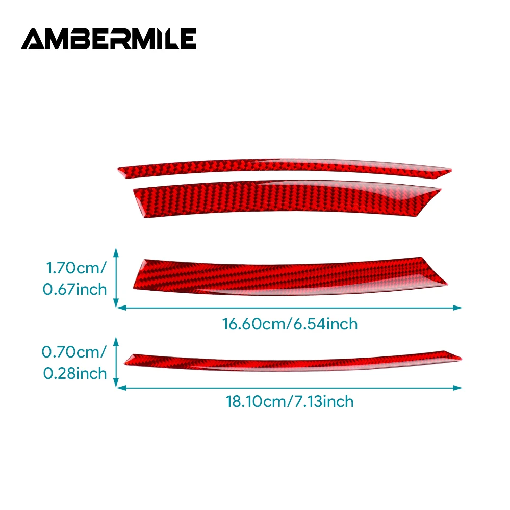AMBERMILE for Mini Electric Cooper E SE J01 EV 2024 2025 Door Speaker Audio Side Sticker Interior Trim Real Soft Carbon Fiber