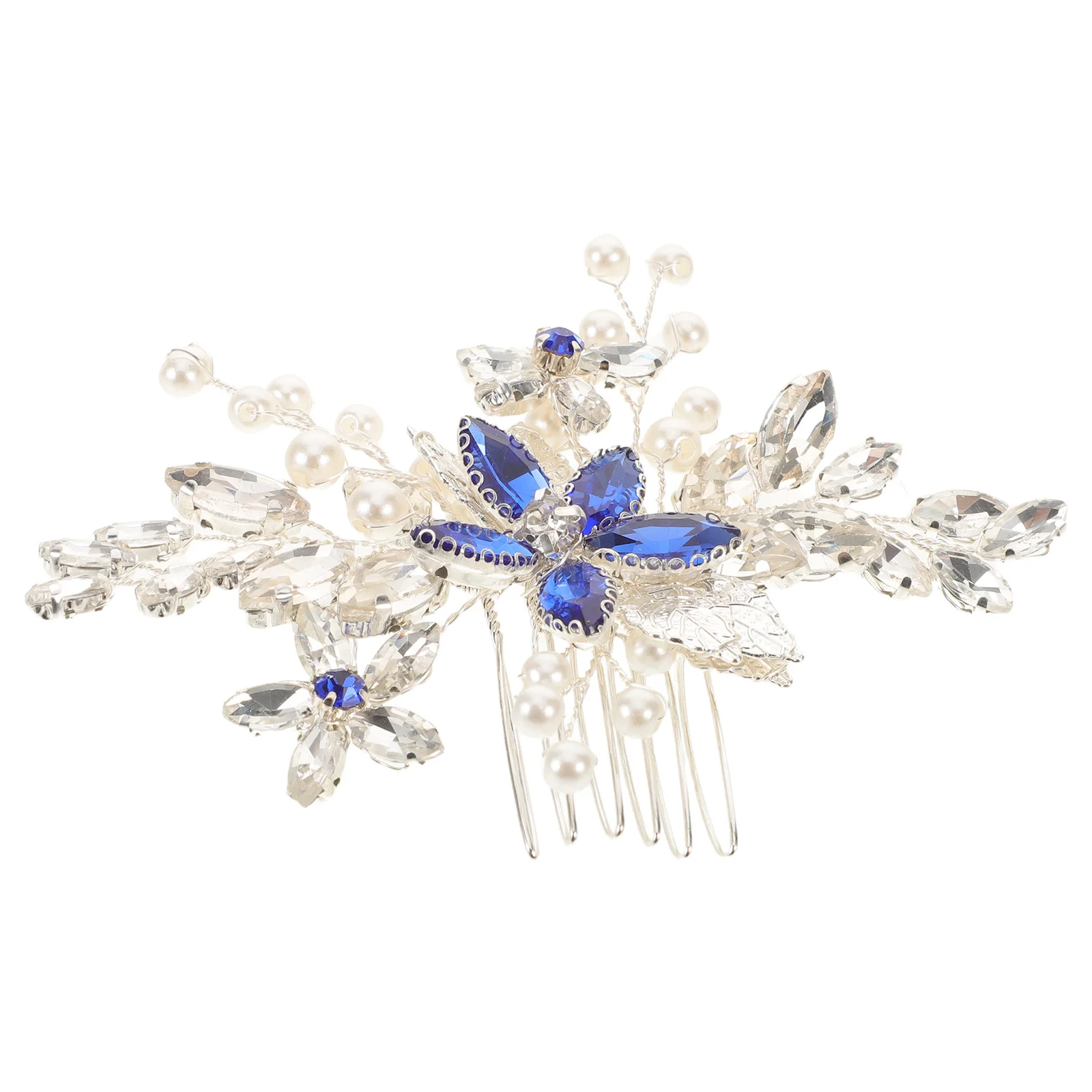 Elegant Silver Rhinestone Bridal Hair Comb Flower Wedding Headpiece Bride Hair Jewelry Accessories Bride Headpiece Comb