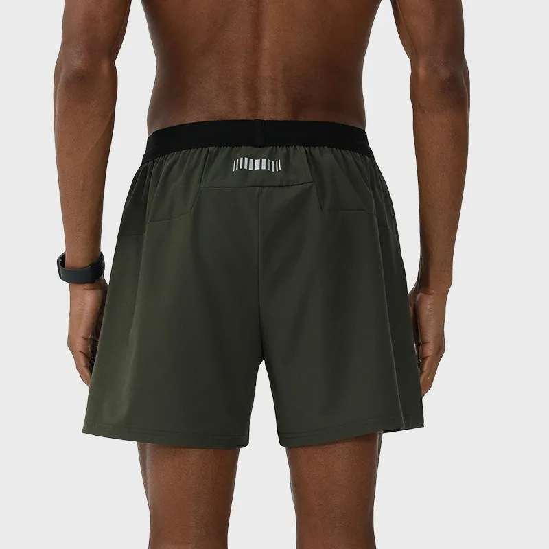 

Поддельные спортивные шорты из двух частей, ремень, пряжка для полотенец, карман на молнии, дышащие удобные светоотражающие шорты для бега