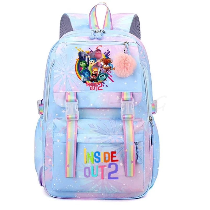 Inside Out2 Mochila para meninos e meninas, mochila infantil e adolescente, mochilas escolares casuais, presente de aniversário fofo para crianças, moda