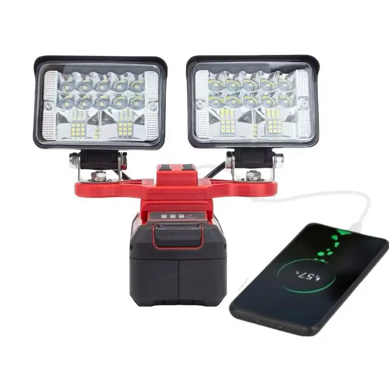 

LED Working Light Spotlight Portable Lamp Lantern w/USB C-Type For ozito Lithium Battery Lanter (No Battery)