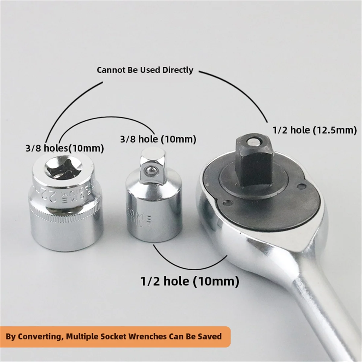 Ensemble d'adaptateurs de convertisseur de prise, adaptateur de manchon 1/2,3/8,1/4, adaptateur interchangeable, cliquet identique, accessoire de rêves, 6 pièces