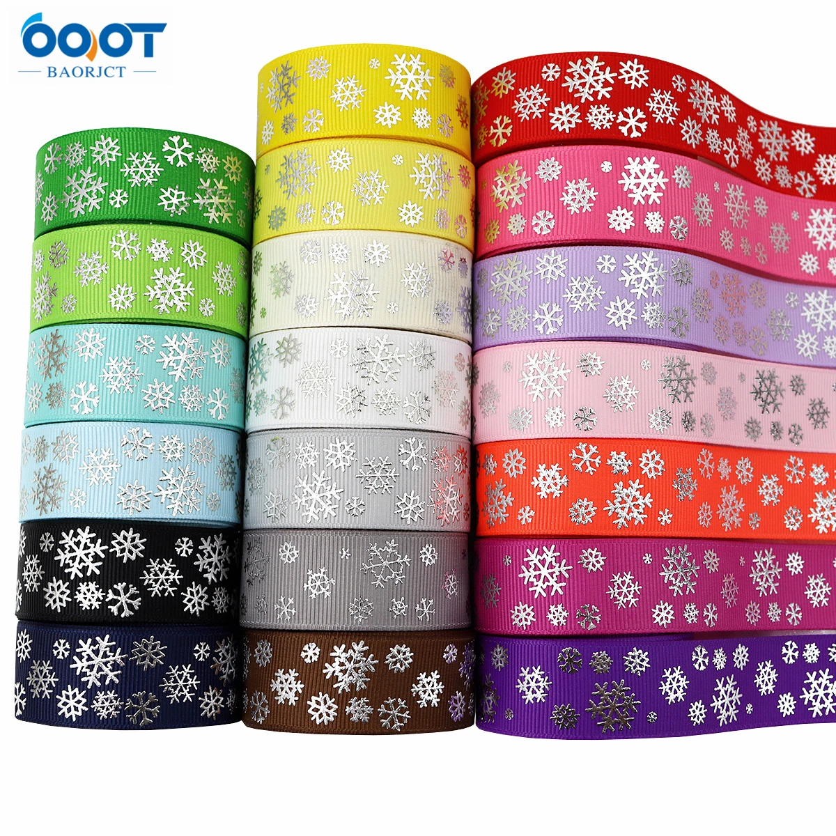 

Christmas Ribbon Silver Snowflake Grosgrain Ribbon 7/8'' 10Yards Christmas Bow Cap DIY Party Gift Wrapping With Cards Packaging