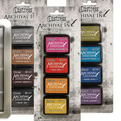 Ranger DIstress Oily Waterproof Stamp Pad Small 3Set Archival Ink Scrapbook Handbook Stamp Pad Decoration stamps for card making
