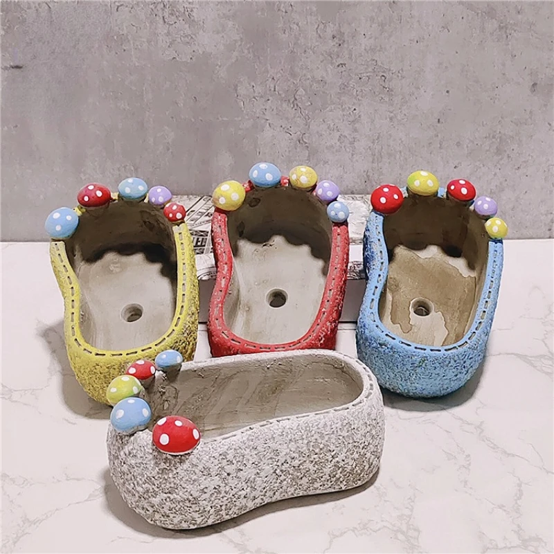 

Succulent Plant Pot Cute Cartoon Personality Raw Stone Flower PP Meat Cone Butt Flower Creative Coarse Pottery Small Platter