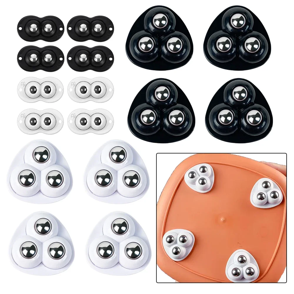 4Pcs/Set Universal Wheel 360 Rotation Self Adhesive Pulley Base For Furniture Storage Box Bedside Table Move Accessories