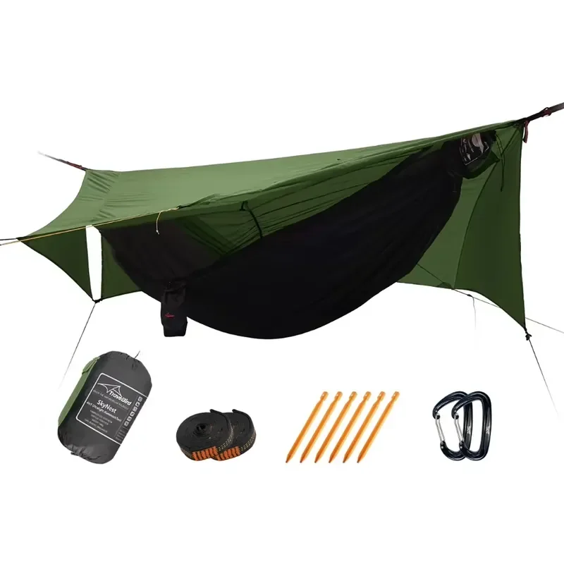 Camping Hammock Tent with Mosquito Net and Sunshade, Extra Large for 2 Person, Lightweight Hanging Hammocks Tree Straps