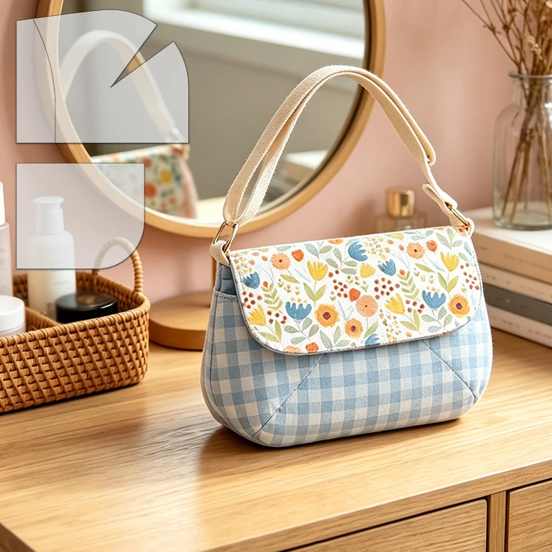 YOMDID 2pcs Lovely Shoulder Bag Sewing Templates, DIY Fresh & Vivid Color Crossbody & Handbag Quilting Stencils, PET Templates