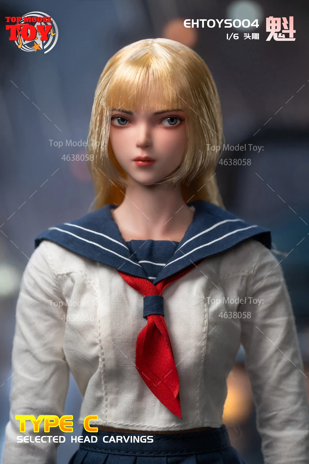

EHTOYS EHTOYS004 1/6 Girl Kui Movable Eyes Head Sculpt Carving PVC Head Model Fit 12'' Female Soldier Action Figure Body Dolls
