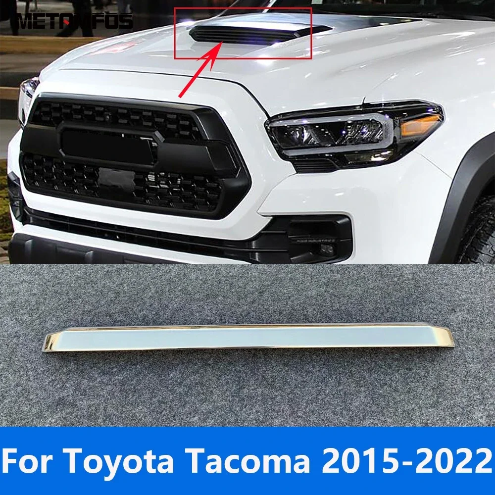 For Toyota Tacoma 2015-2018 2019 2020 2021 2022 Chrome Front Engine Bonnets Hood Scoop Air Outlet Vent Cover Trim Accessories