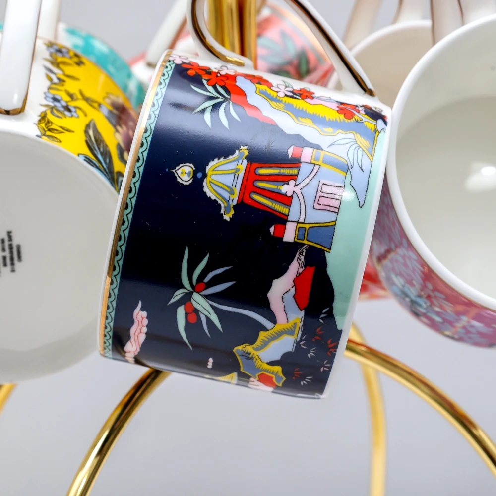 280ml Ceramic Tablewar Milk Cup 2pieces Hand-painted Pattern image 4