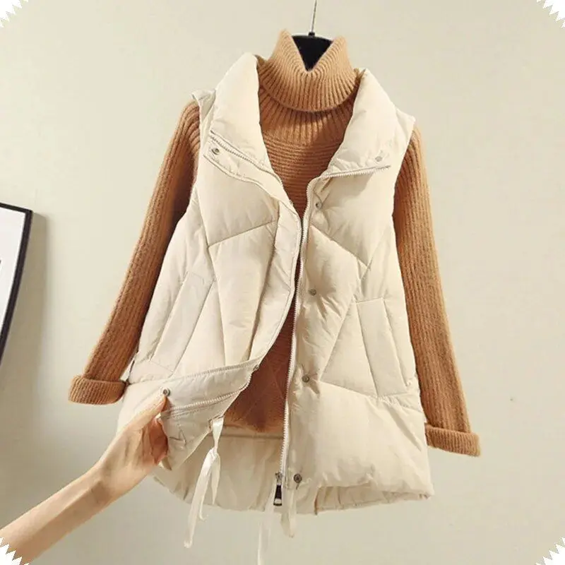 PinkyIsBlack 2024 New Casual Autumn Winter Vest Jacket For Women Stand Collar Qulited Warm Outerwear Sleeveless Winter Waistcoat