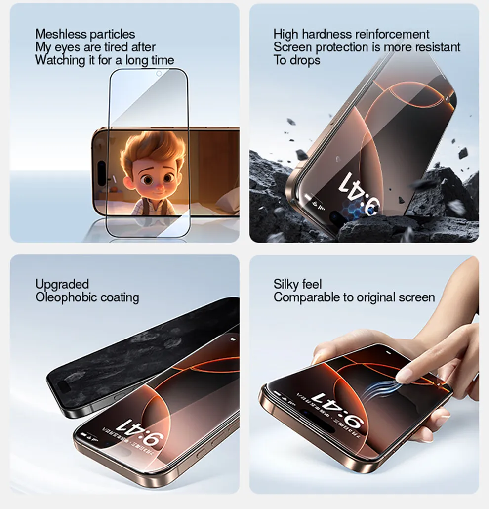 SmartDevil 2/3 Stück Sichtschutz-Displayschutzfolie für iPhone 16 Pro Max 15 14, Anti-Peeping-Werkzeug aus gehärtetem Glas, automatisches Staubentfernungswerkzeug – Detail 3