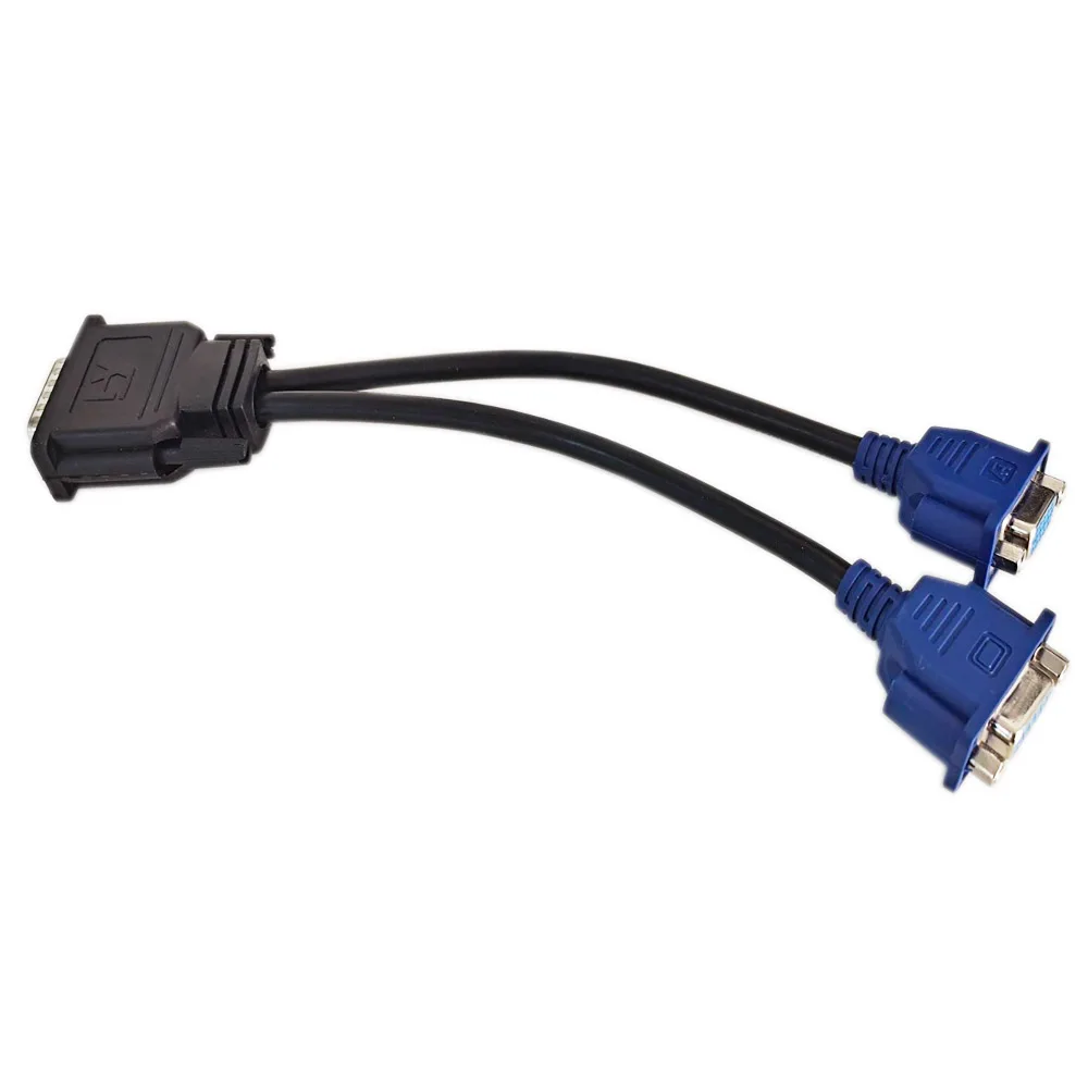 DMS-59 59 Pin to 2VGA Male to Female Y Splitter Video Cable Adapter for Computer Video Card 59Pin DVI to Dual VGA 25cm