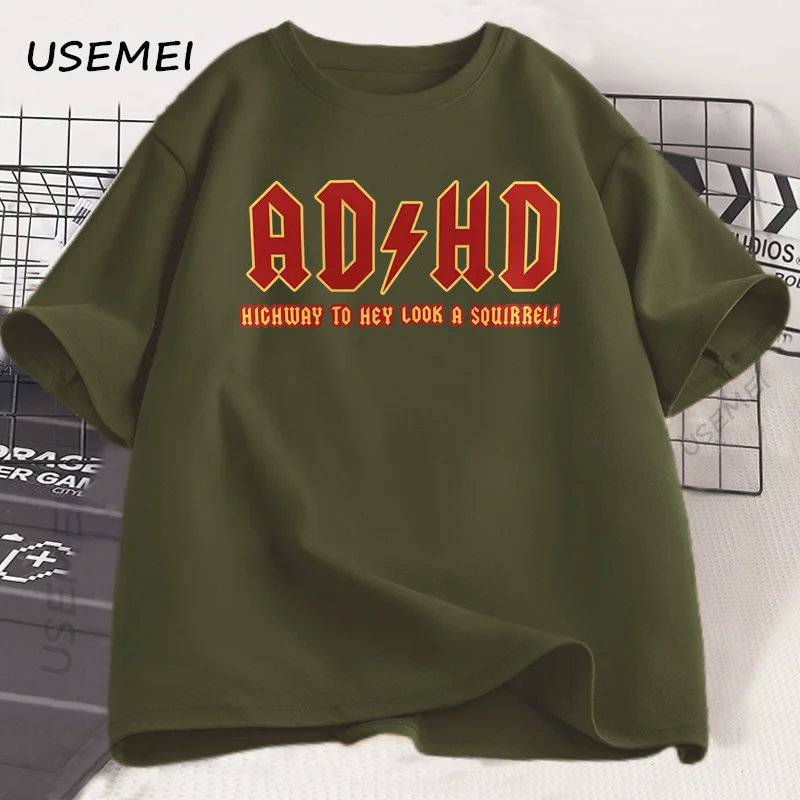 Funny T Shirt ADHD Highway t-shirt heavy metal rock style printed tshirt cotton short sleeve round neck t shirt mens clothes - view 4