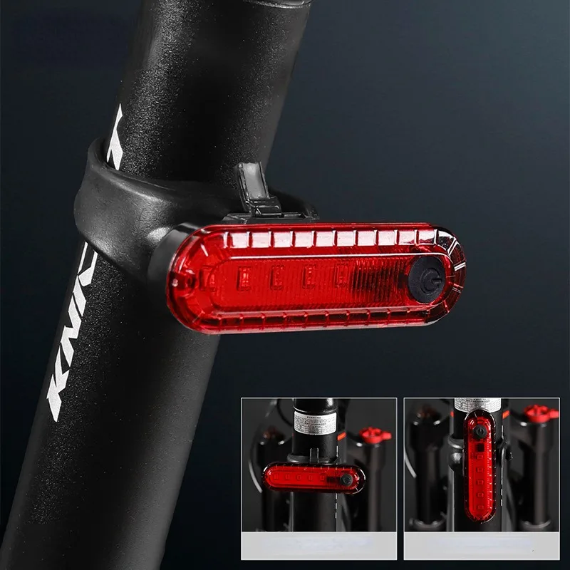 

Bicycle Taillight USB Charging Endurance Light Night Riding Safety Warning Light Two-Color Signal Light Cycling Equipment