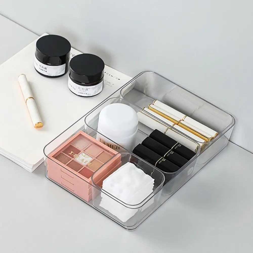 New S/M/L/XL/XXL Desktop Storage Box Transparent Drawer Storage Organizer Sundries Sorting Rectangular Cosmetics Organizer Boxes