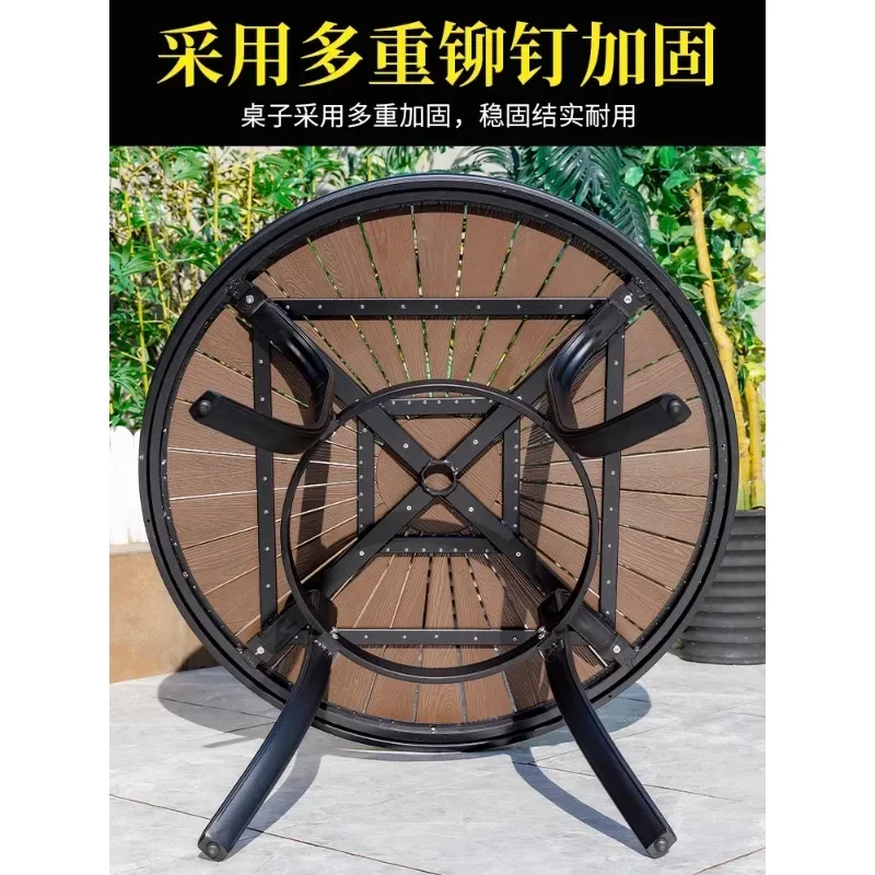 

-Outdoor Leisure Wooden Table And Chair Combination Outdoor Coffee Shop Milk Tea Shop Table And Chair Courtyard Anti-corrosion