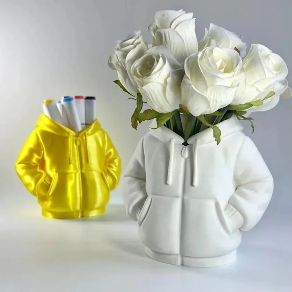 Puffer Jacket Design Desk Pen Holder Multifunctional Plastic Pen and Pencil Holder Large Capacity 3D Printing