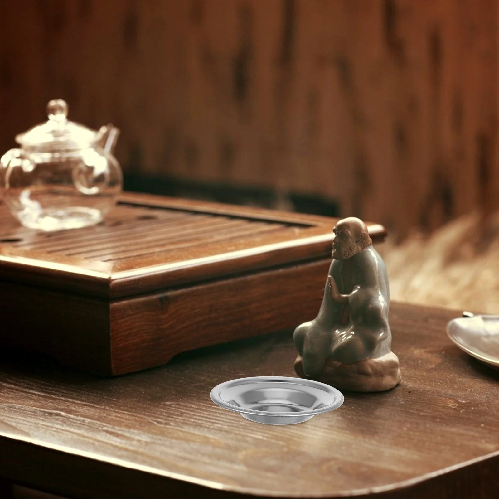 

Круглый чайный пакетик из нержавеющей стали, металлический держатель для домашней чайной комнаты, органайзер, поднос, подставка для хранения, блюдо