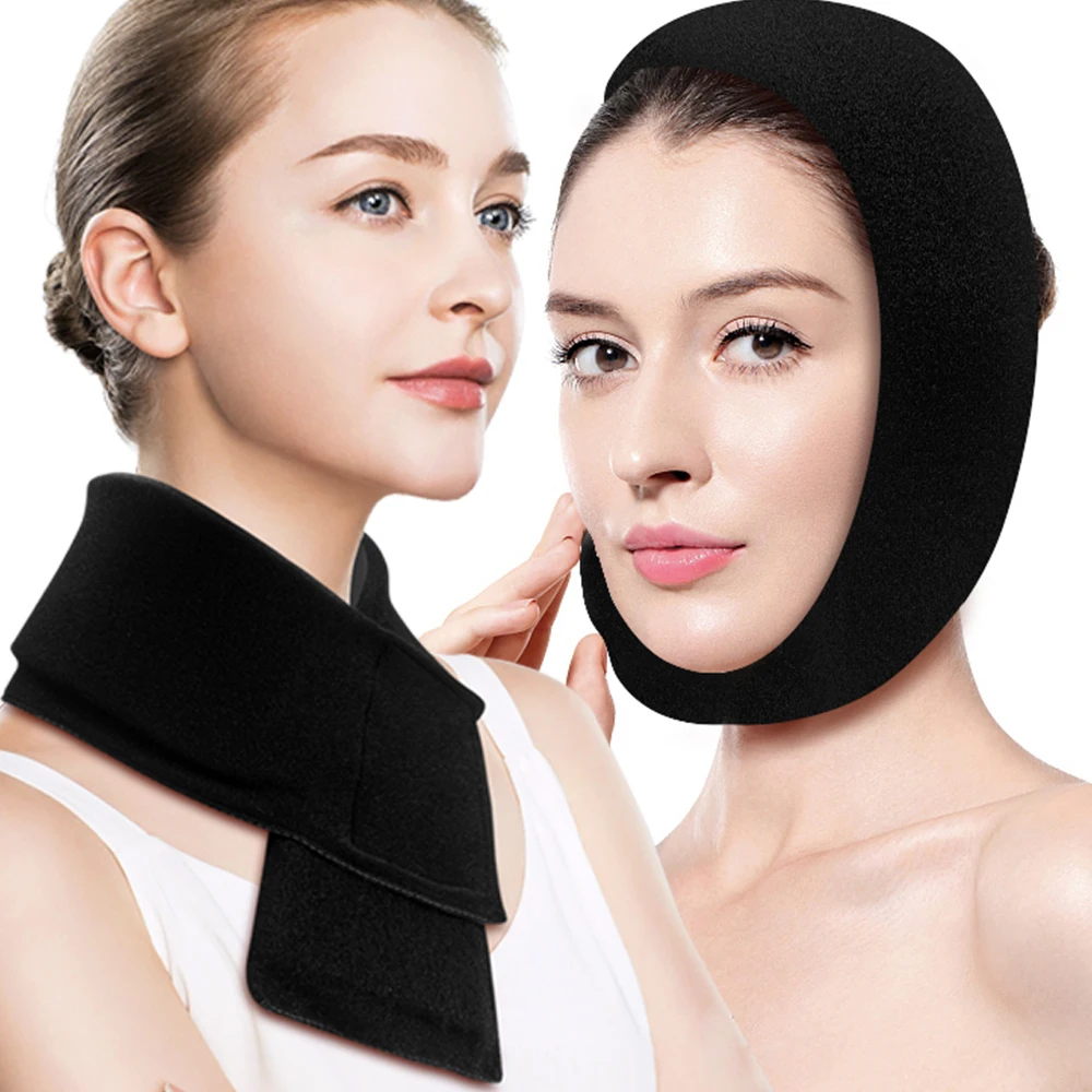 Enveloppement de thérapie par chaud et froid réutilisable, récupération des dents de sagesse, sac de glace réglable, enveloppe faciale pour les yeux, le cou, le menton, les maux de tête, soulagement de la douleur