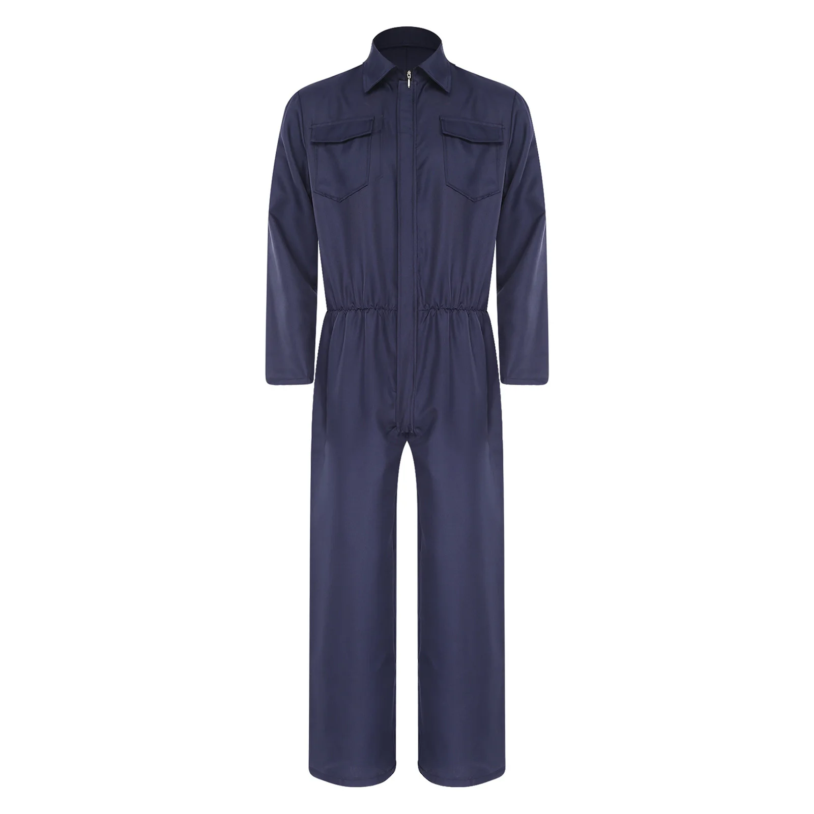 

Комбинезоны унисекс, темно-синие комбинезоны с длинными рукавами и нагрудными карманами, цельный комбинезон для заводских рабочих костюмов