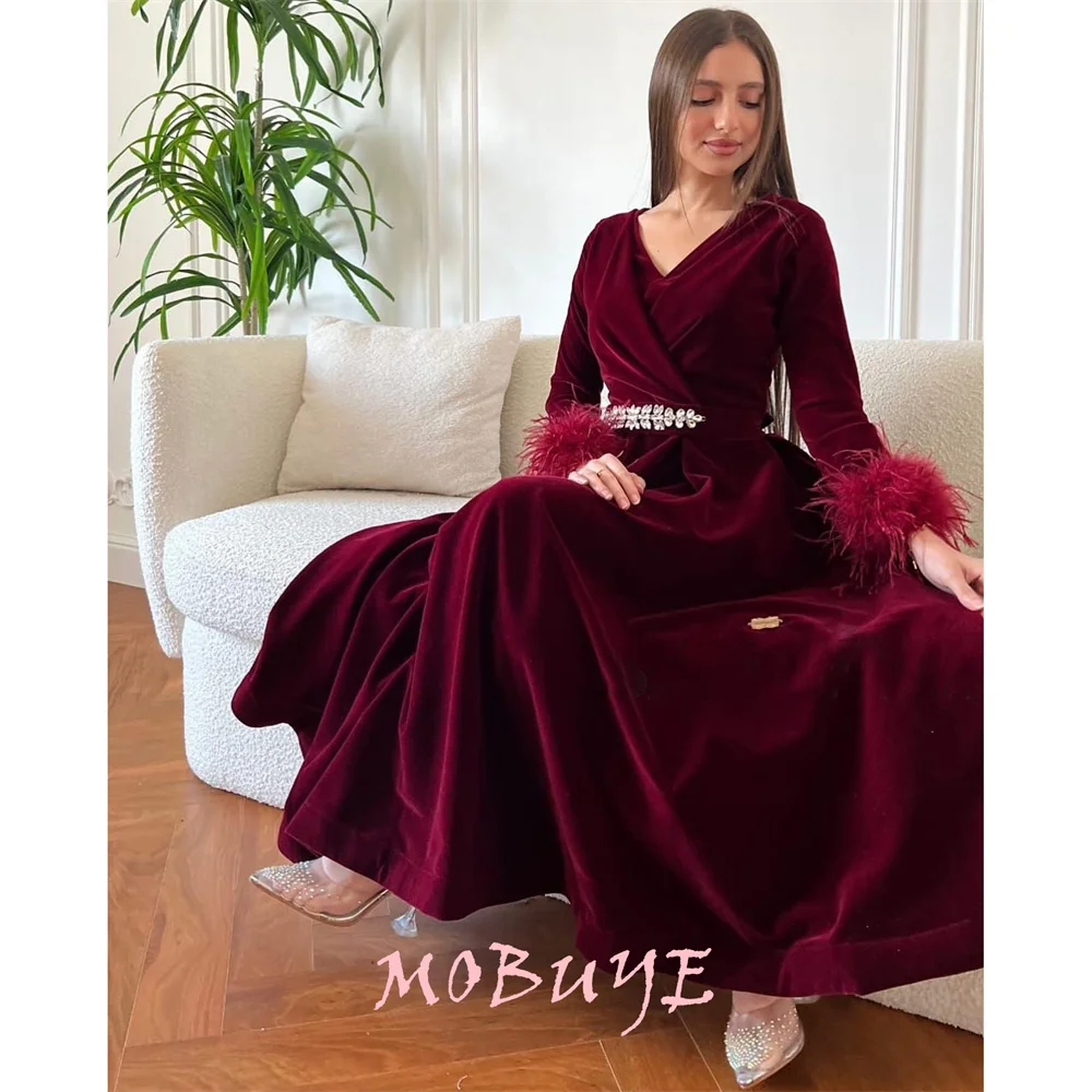 MOBUYE-Robe de Bal à Manches sulfpour Femme, Tenue de Soirée Élégante, à la Mode, Populaire, 2024