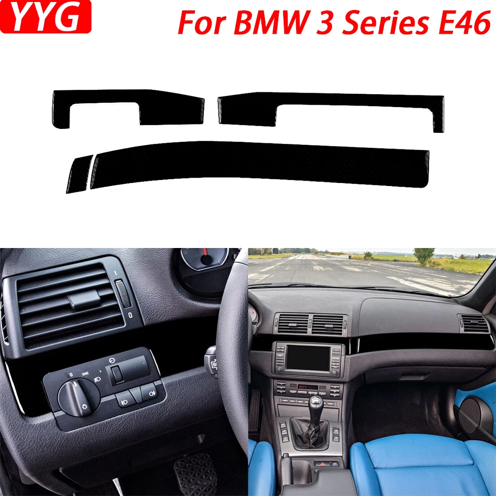 

For BMW 3 Series E46 M3 1998-2006 Car Accessories Piano Black Dashboard Panel Suits Cover Trim Sticker Interior Modification