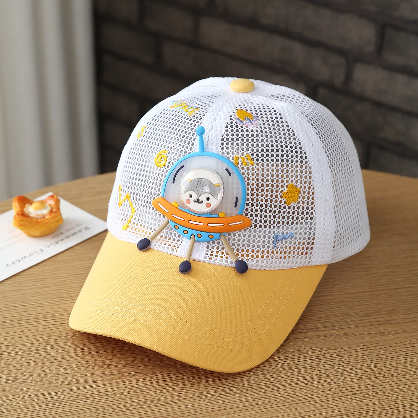 Children's Spring/Summer Space Ship Design Breathable Full Net Silk Brimless Outdoor Versatile Mosquito Repellent Baseball Cap view 2