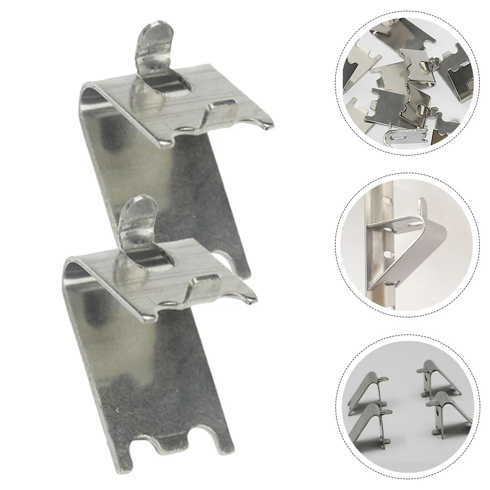 

2 Pcs Stainless Steel Hook Refrigerator Shelf Clips Supports Freezer Cooler Tool Clamps Heavy Duty Hooks Fridge