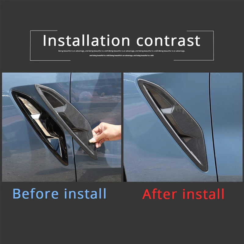 For BMW 8 Series G14 G15 G16 2019-2023 car side air outlet fender decorative sticker accessories Real carbon fiber 2-piece Set