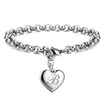 Nieuwe 925 sterling zilveren nobele hart 26 letters kettingarmbanden voor dames modeontwerper merk feest bruiloft sieraden geschenken