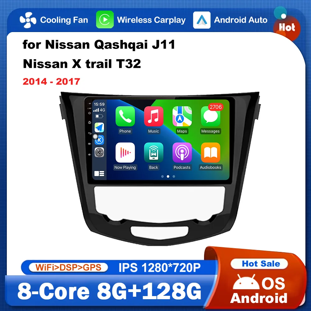 

Car Radio Multimedia Player 10.1 inch for Nissan Qashqai J11 Nissan X trail T32 2014 - 2017 Android DSP GPS WiFi Bluetooth IPS