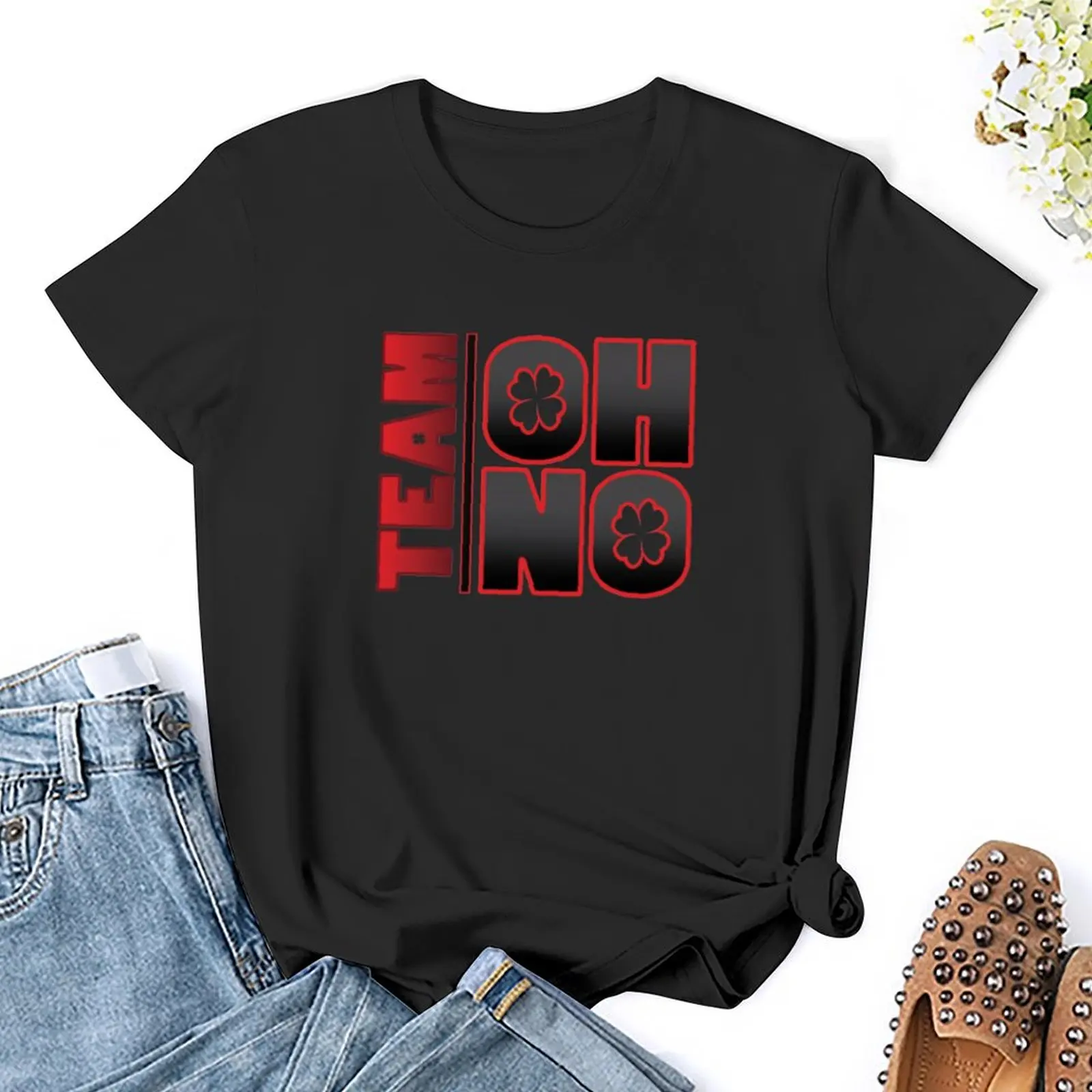 Women's Team Oh No T-Shirt, Roupas de Verão, Camiseta Kawaii, Versão 2